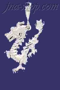 Sterling Silver DC Dragon Charm Pendant - Click Image to Close