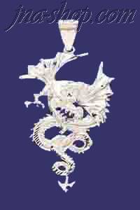 Sterling Silver DC Big Dragon Charm Pendant - Click Image to Close