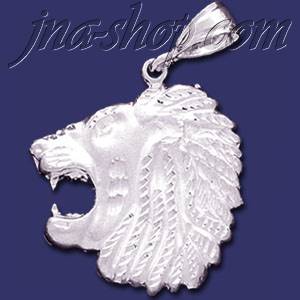 Sterling Silver DC Big Lion Head Charm Pendant - Click Image to Close