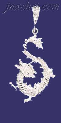 Sterling Silver DC Dragon Charm Pendant - Click Image to Close