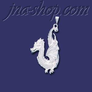 Sterling Silver DC Big Dragon Charm Pendant - Click Image to Close