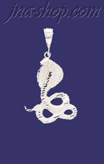 Sterling Silver DC Big Snake Cobra Charm Pendant - Click Image to Close