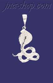 Sterling Silver DC Snake Cobra Charm Pendant - Click Image to Close