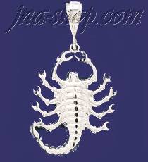 Sterling Silver DC Big Scorpion Charm Pendant - Click Image to Close