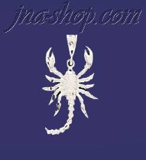 Sterling Silver DC Big Scorpion Charm Pendant - Click Image to Close