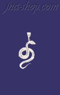 Sterling Silver DC Snake Charm Pendant - Click Image to Close