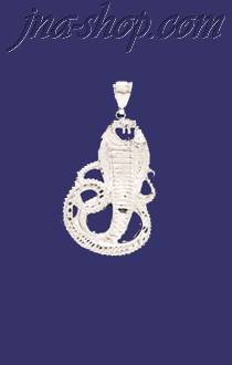 Sterling Silver DC Big Snake Cobra Charm Pendant - Click Image to Close