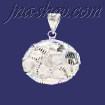 Sterling Silver DC Big Football Soccer ball Charm Pendant - Click Image to Close