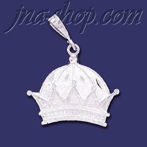 Sterling Silver DC Crown Charm Pendant - Click Image to Close
