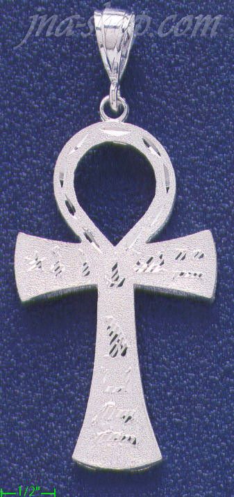 Sterling Silver DC Big Ankh Ansate Cross Charm Pendant - Click Image to Close