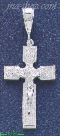 Sterling Silver Dia-Cut Cross Charm Pendant - Click Image to Close