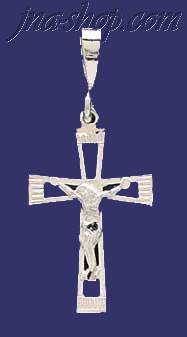 Sterling Silver Dia-Cut Cross Charm Pendant - Click Image to Close