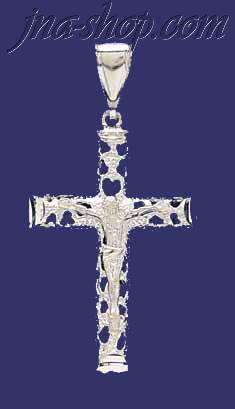 Sterling Silver Dia-Cut Cross Charm Pendant - Click Image to Close