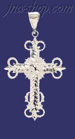 Sterling Silver Dia-Cut Cross Charm Pendant - Click Image to Close