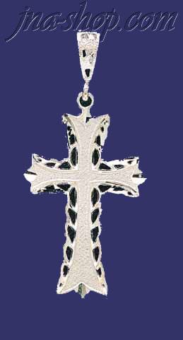 Sterling Silver Dia-Cut Cross Charm Pendant - Click Image to Close