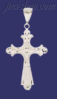 Sterling Silver Dia-Cut Cross Charm Pendant - Click Image to Close