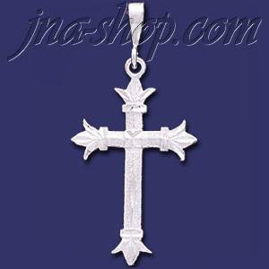 Sterling Silver Dia-Cut Cross Charm Pendant - Click Image to Close