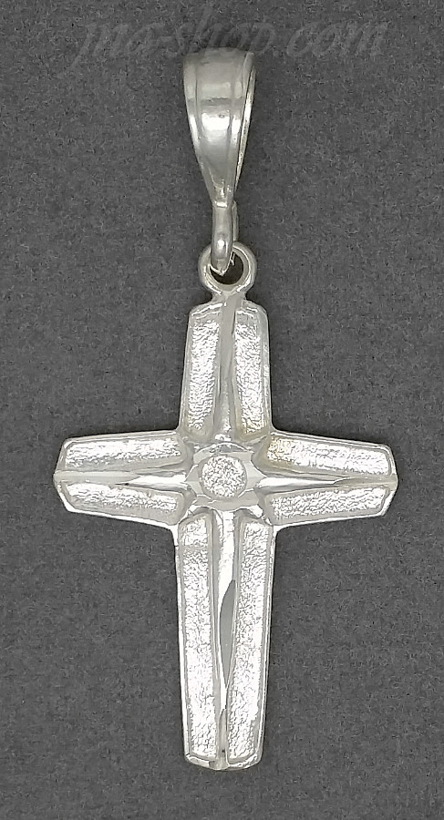 Sterling Silver Dia-Cut Cross Charm Pendant - Click Image to Close