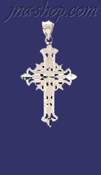 Sterling Silver Dia-Cut Cross Charm Pendant - Click Image to Close