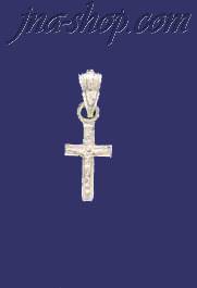 Sterling Silver Dia-Cut Cross Charm Pendant - Click Image to Close