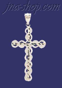 Sterling Silver Dia-Cut Cross Charm Pendant - Click Image to Close