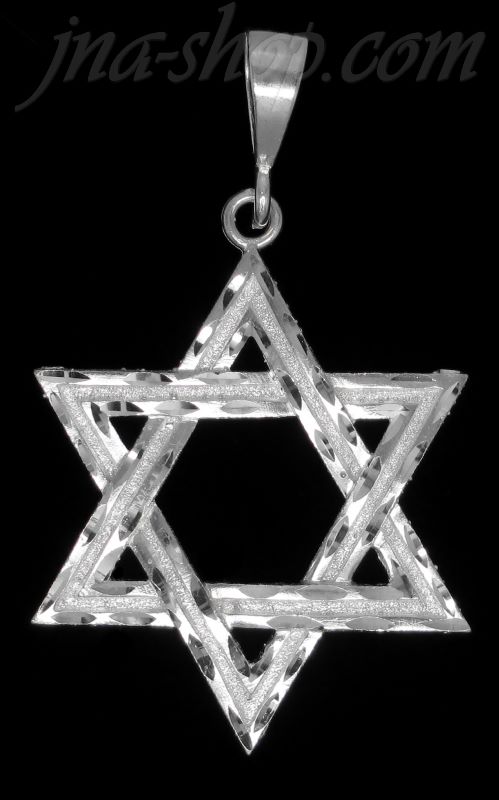 Sterling Silver DC Big Star of David Charm Pendant - Click Image to Close