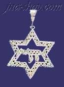 Sterling Silver DC Star of David w/Chai Charm Pendant - Click Image to Close