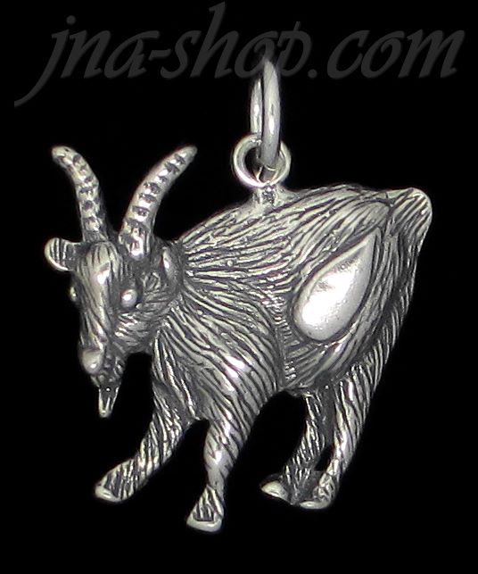 Sterling Silver Goat Animal Charm Pendant - Click Image to Close