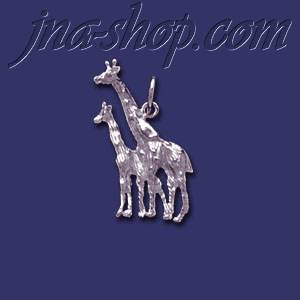 Sterling Silver Giraffes Mother/Calf Animal Charm Pendant - Click Image to Close