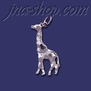Sterling Silver Giraffe Animal Charm Pendant - Click Image to Close