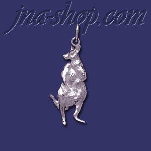Sterling Silver Kangaroo w/Baby in Pouch Animal Charm Pendant - Click Image to Close