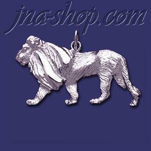 Sterling Silver Lion Feline Animal Charm Pendant - Click Image to Close