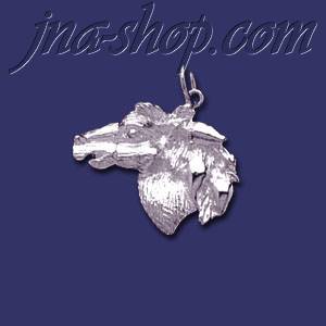 Sterling Silver Horse Head Animal Charm Pendant - Click Image to Close