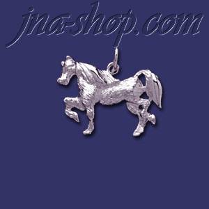 Sterling Silver Prancing Horse Animal Charm Pendant - Click Image to Close
