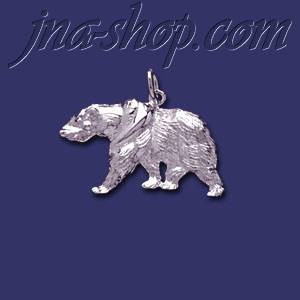 Sterling Silver Polar Bear Animal Charm Pendant - Click Image to Close