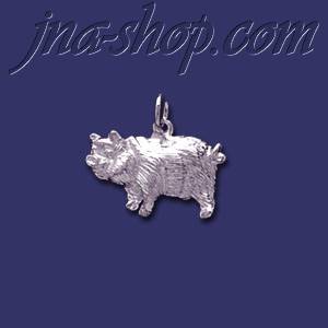Sterling Silver Pig Animal Charm Pendant - Click Image to Close