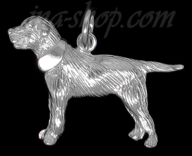 Sterling Silver Labrador Retriever Dog Animal Charm Pendant - Click Image to Close