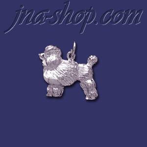 Sterling Silver Poodle Dog Animal Charm Pendant - Click Image to Close