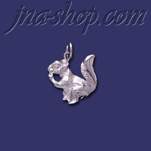 Sterling Silver Squirrel Animal Charm Pendant - Click Image to Close