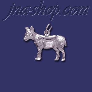 Sterling Silver Donkey Animal Charm Pendant - Click Image to Close