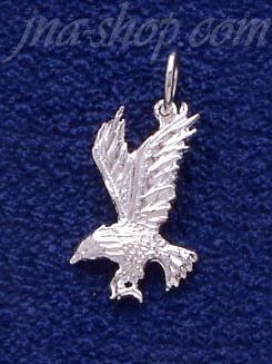 Sterling Silver Small Eagle Animal Charm Pendant - Click Image to Close