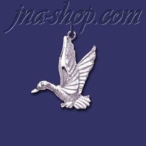 Sterling Silver Swan Duck Animal Charm Pendant - Click Image to Close