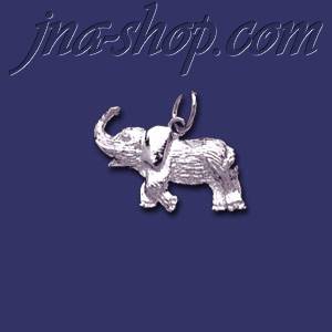 Sterling Silver Elephant Animal Charm Pendant - Click Image to Close