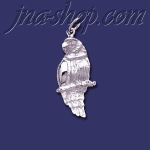 Sterling Silver Parrot on Branch Animal Charm Pendant - Click Image to Close
