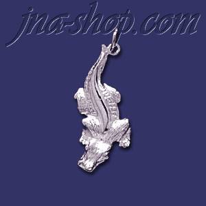 Sterling Silver Alligator Crocodile Animal Charm Pendant - Click Image to Close