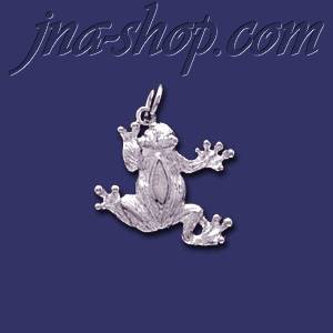 Sterling Silver Frog Toad Animal Charm Pendant - Click Image to Close