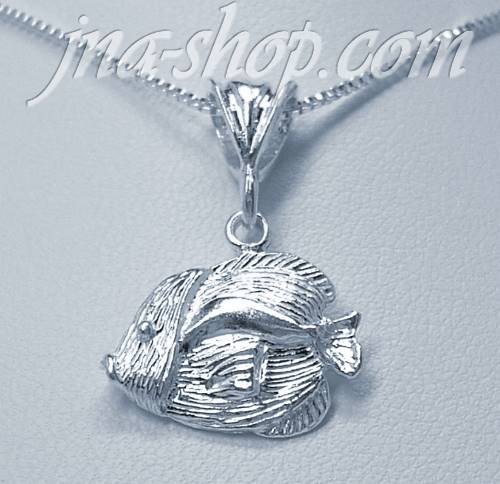 Sterling Silver Angelfish Animal Charm Pendant - Click Image to Close