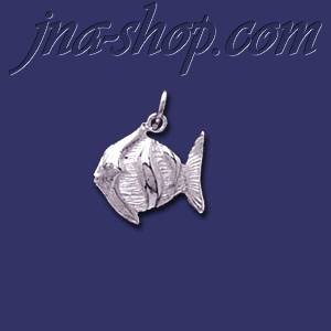 Sterling Silver Angelfish Animal Charm Pendant - Click Image to Close