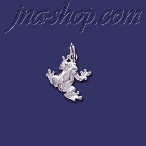 Sterling Silver Frog Toad Animal Charm Pendant - Click Image to Close