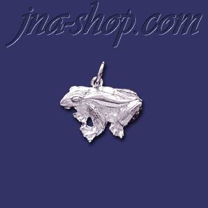 Sterling Silver Frog Toad Animal Charm Pendant - Click Image to Close